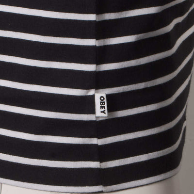 OBEY Men's Black White Stripe Bold Classic S/S T-Shirt