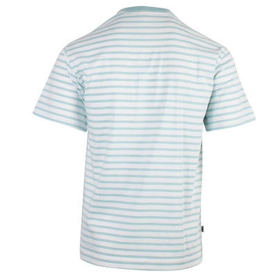 OBEY Men's Aqua White Striped Hell On Earth Butterfly S/S T-Shirt