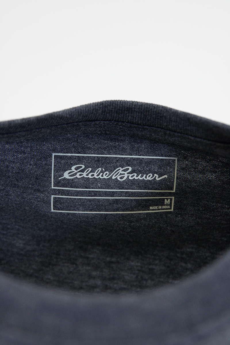 Eddie Bauer Men's 2 Pack Navy Graphic & Grey Crew S/S T-Shirt (S01)