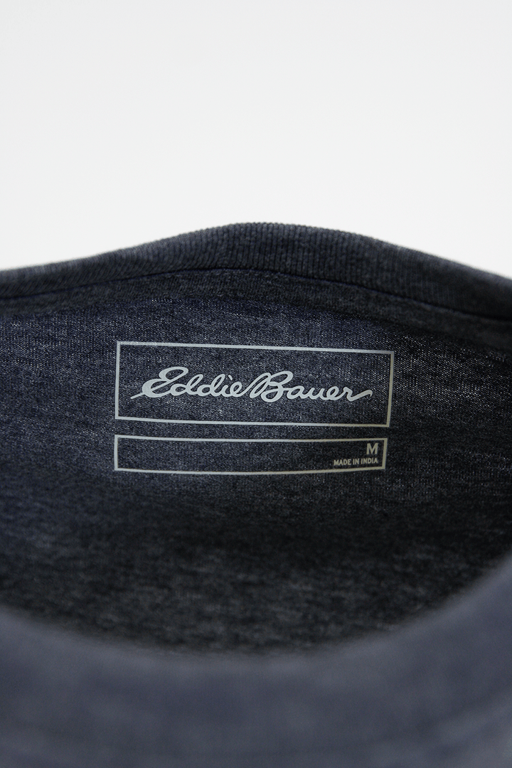 Eddie Bauer Men's 2 Pack Navy Graphic & Grey Crew S/S T-Shirt (S01)