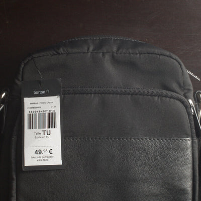 Burton of London Unisex Black Primal Urban Leather Double Lining Side Bag