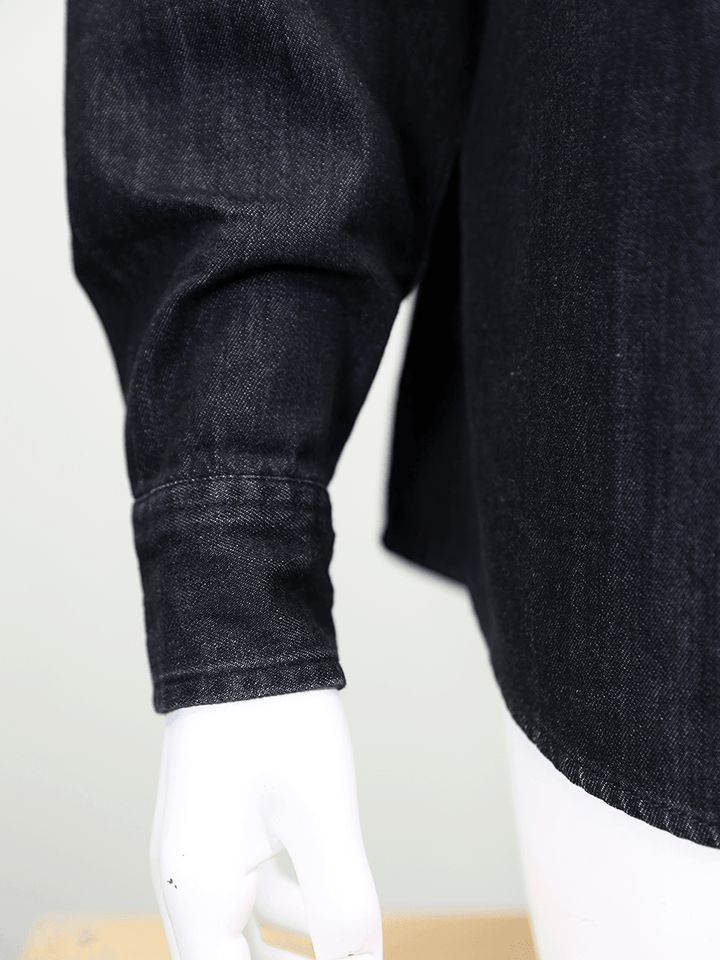 HD Branded Women's Grey Denim L/S Woven Shirt (S05)