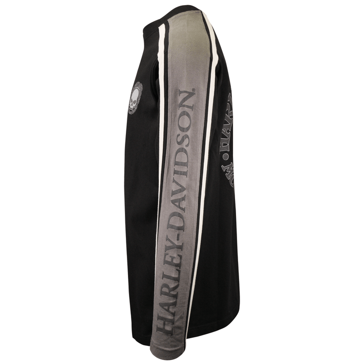 HD Branded Men's Black Grey Skull V-Neck L/S Sweater