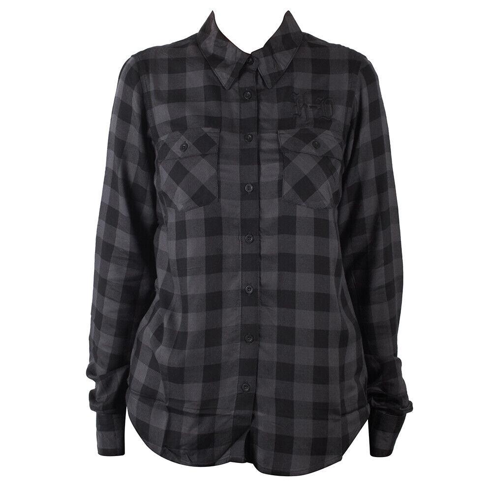 HD Branded Women's Black Plaid H-D Classic L/S Woven Shirt (S06)
