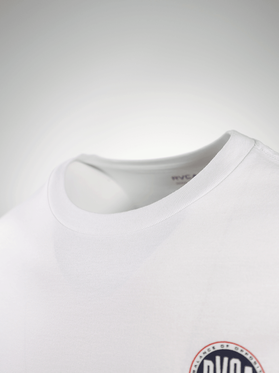 RVCA Men's White Navy Red Circle Regular Fit S/S T-Shirt (S15)