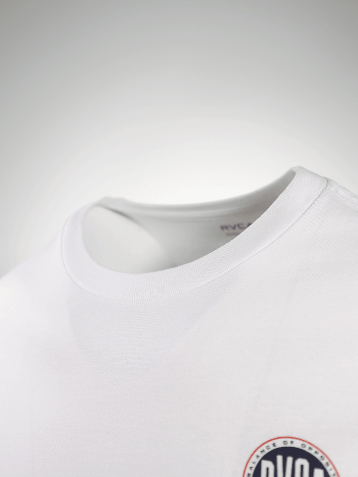 RVCA Men's White Navy Red Circle Regular Fit S/S T-Shirt (S15)