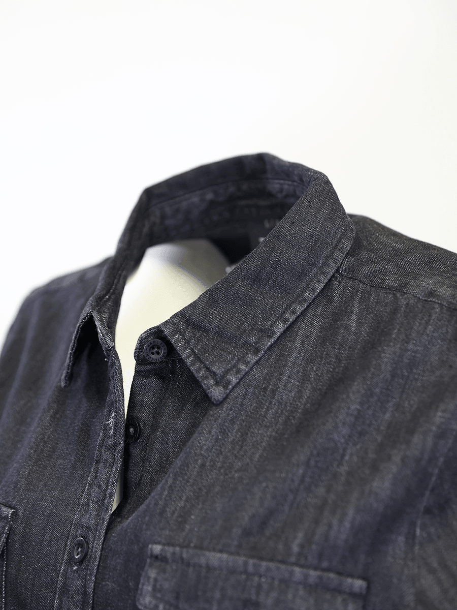 HD Branded Women's Grey Denim L/S Woven Shirt (S05)