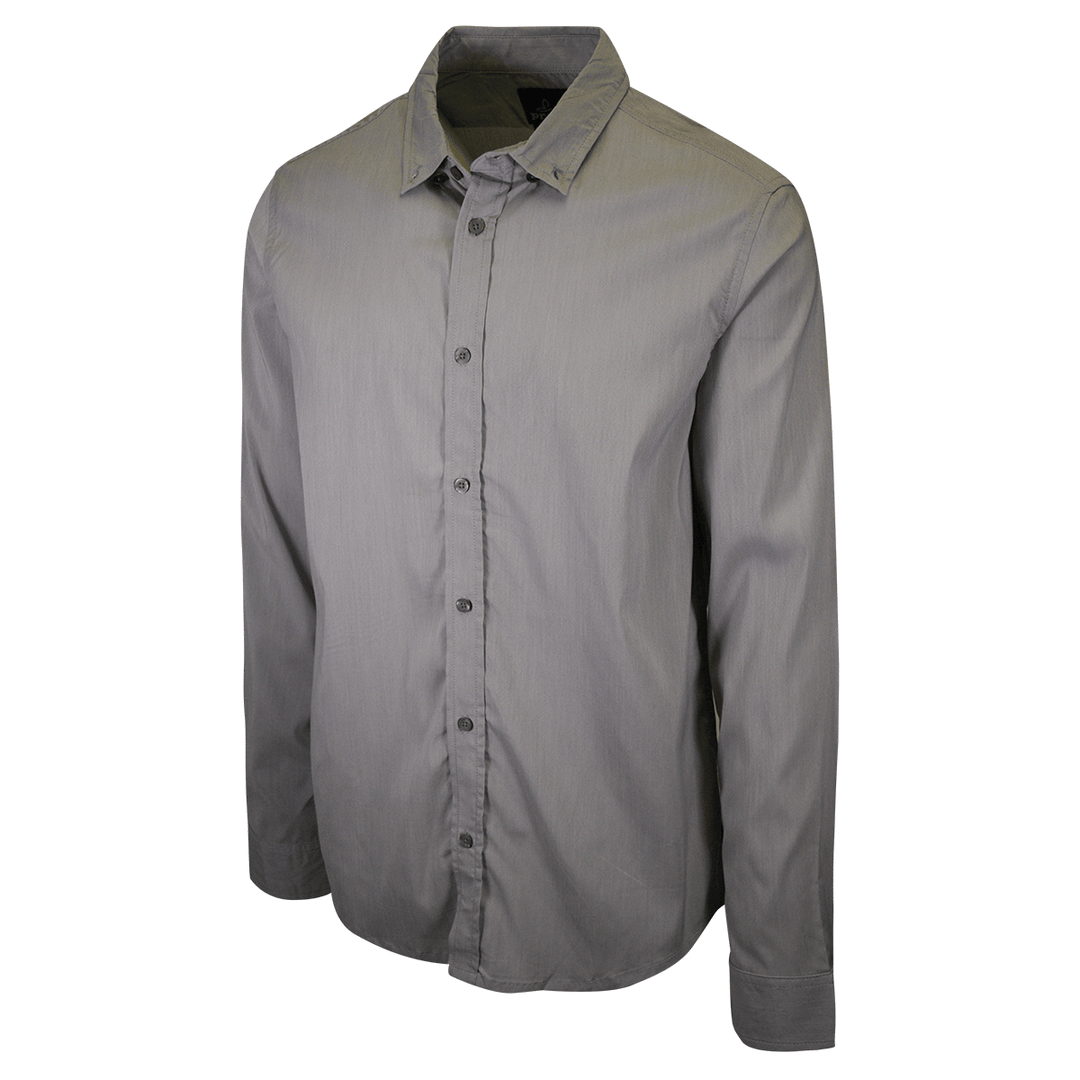 prAna Men's Grey L/S Woven Shirt (S65)
