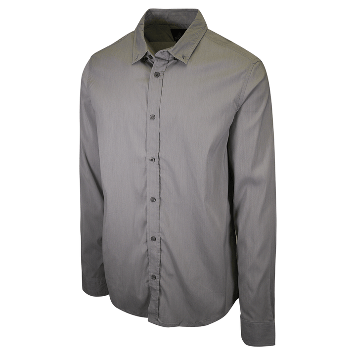 prAna Men's Grey L/S Woven Shirt (S65)