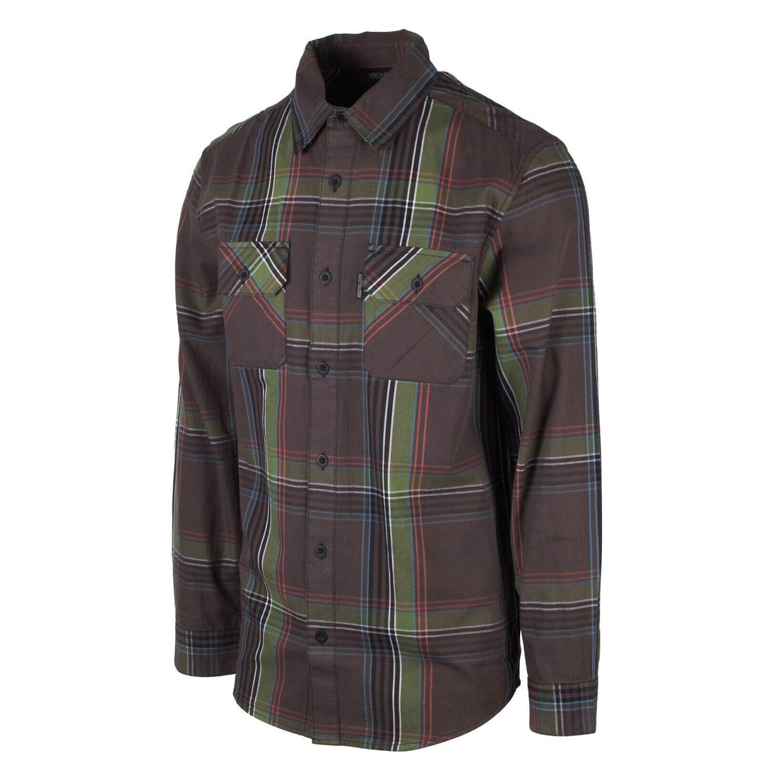 HD Branded Men's Stencil Plaid L/S Woven Shirt (S43)