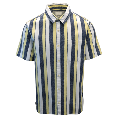 Quik Silver Men's 50 Years Of Adventure Striped S/S Woven Shirt