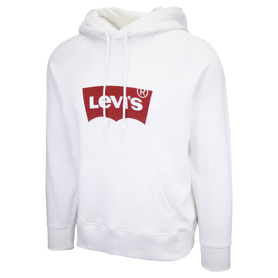 Levi's Men's White Official Logo L/S Pullover Hoodie (S03)