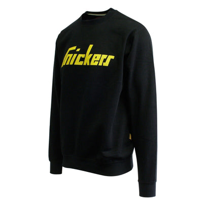 Snickers Workwear Men's Black Yellow Logo Crew Neck Sweater