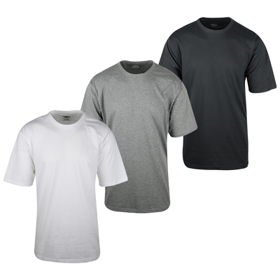 Dickies Men's White Heather Grey Black 3 Pack S/S T-Shirt (S03)