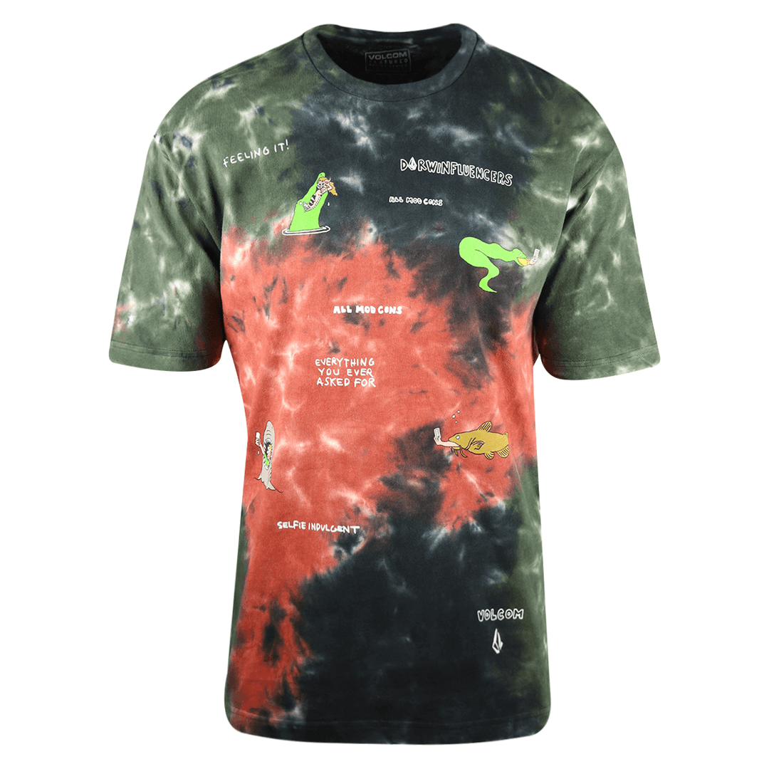 Volcom Men's Tie Dye Animoscillator Dorwinfluencers S/S T-Shirt (S41)