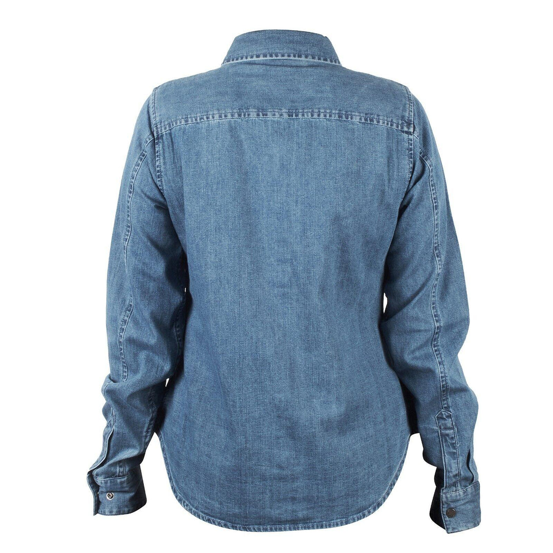 HD Branded Women's Light Indigo Artist Drive H-D ADV L/S Denim Shirt (S07A)