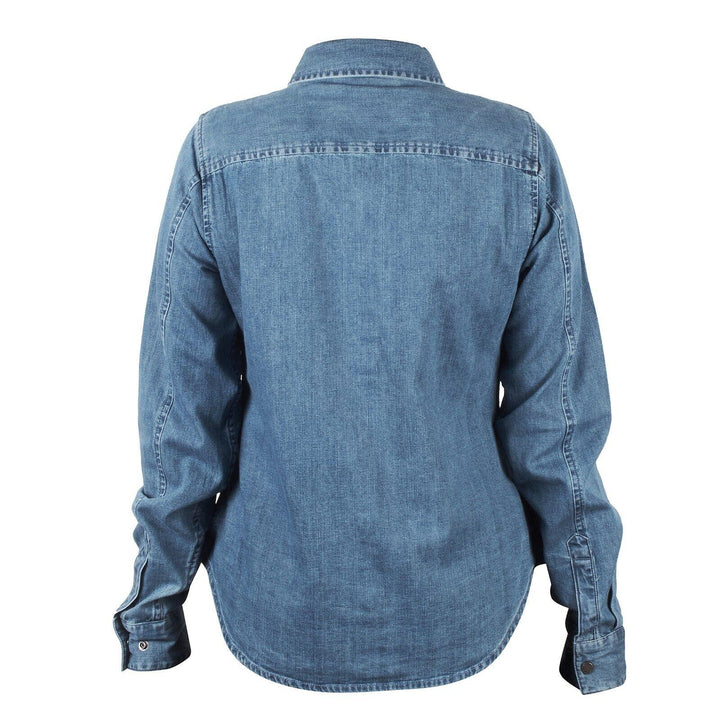 HD Branded Women's Light Indigo Artist Drive H-D ADV L/S Denim Shirt (S07A)
