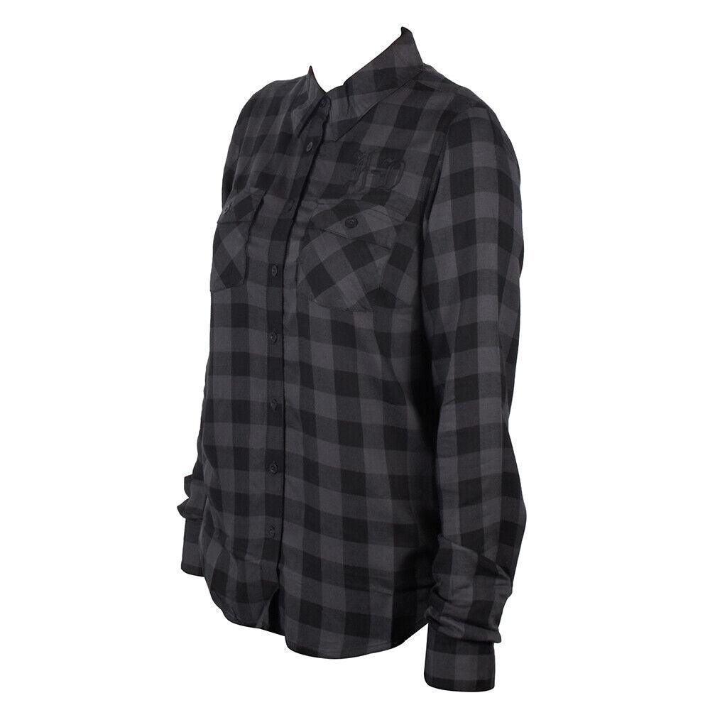 HD Branded Women's Black Plaid H-D Classic L/S Woven Shirt (S06)