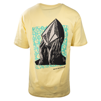 Volcom Men's Light Yellow Stone Face We Will Speak To You S/S T-Shirt (S16)
