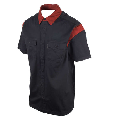 Harley-Davidson Men's Black Red Moto Club S/S Woven Shirt (S44)