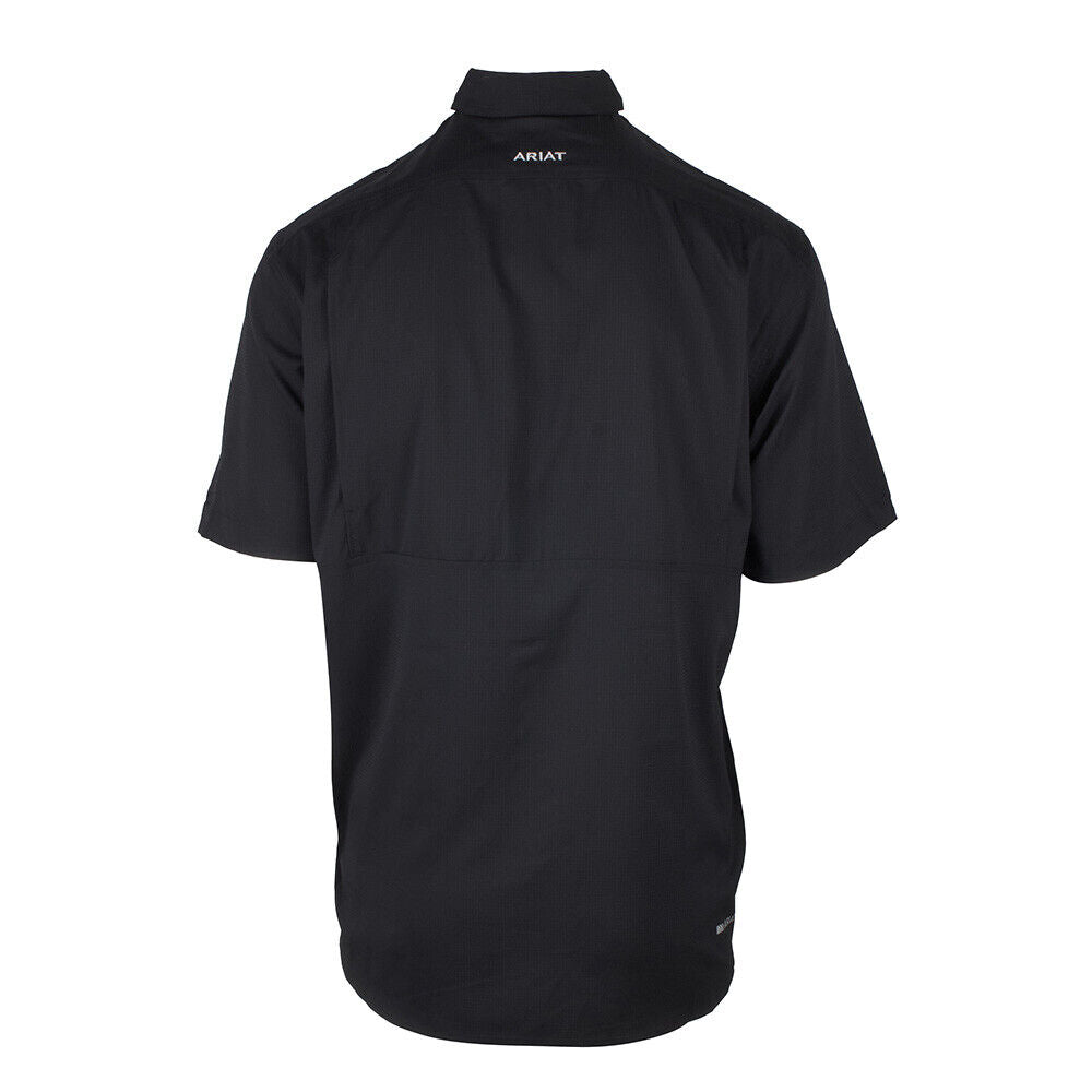 Ariat Men's Black Venttek Climate Tek Cooling UPF 40 S/S Woven Shirt (S02)