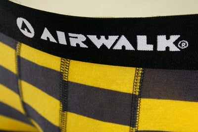Airwalk Men's 2 Pack Yellow Black Stripe Boxer Brief