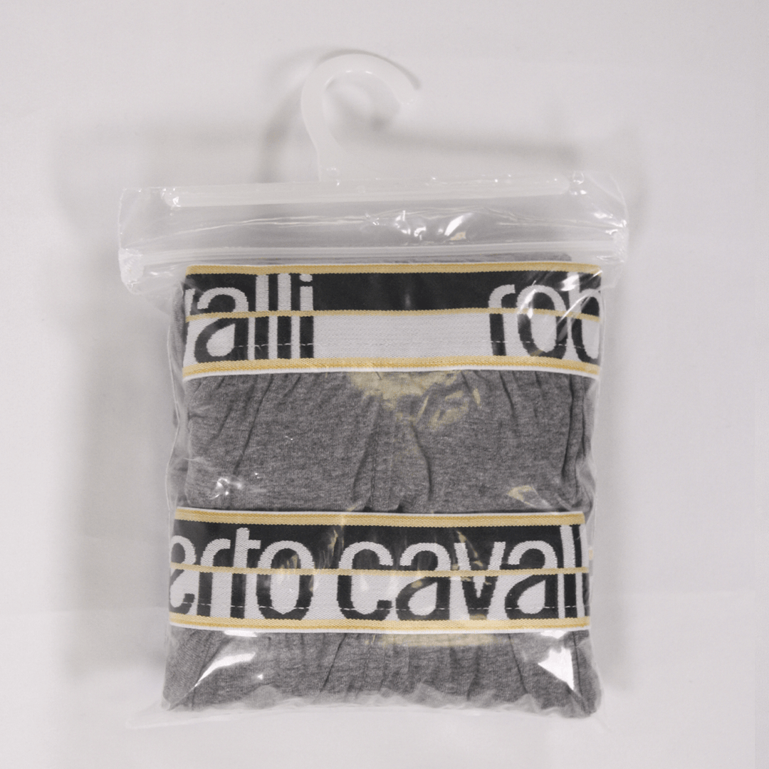 Roberto Cavalli Men's 2 Pack Grey Stretch Boxer Briefs