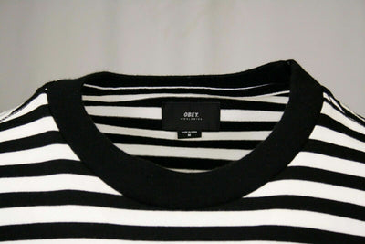 OBEY Men's Black 89 Icon II Striped S/S T-Shirt (S01B)