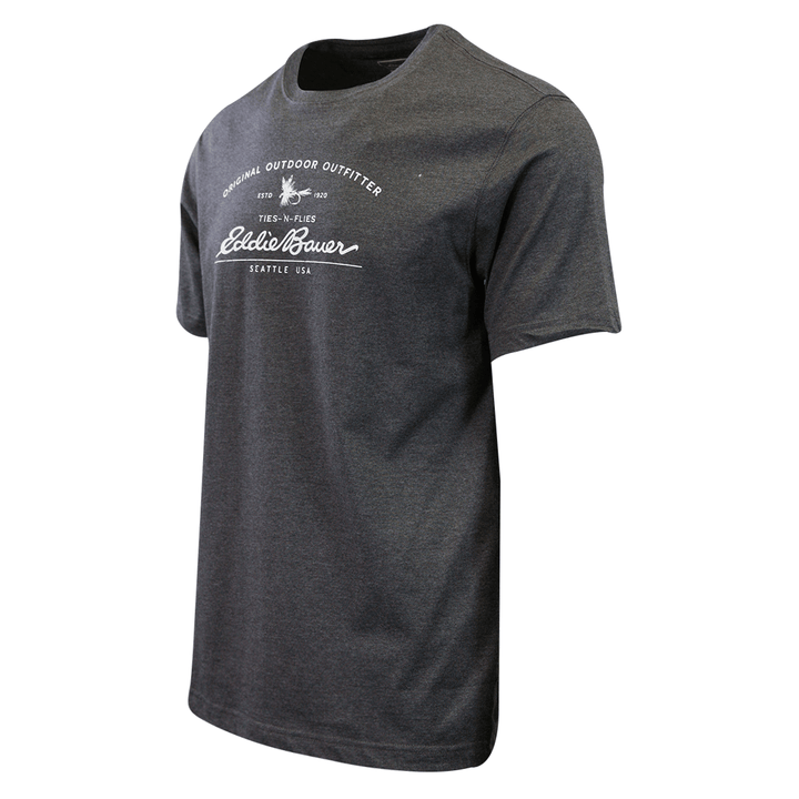 Eddie Bauer Men's 2 Pack Dark Grey Graphic & Sage Green Crew S/S T-Shirt (S02)