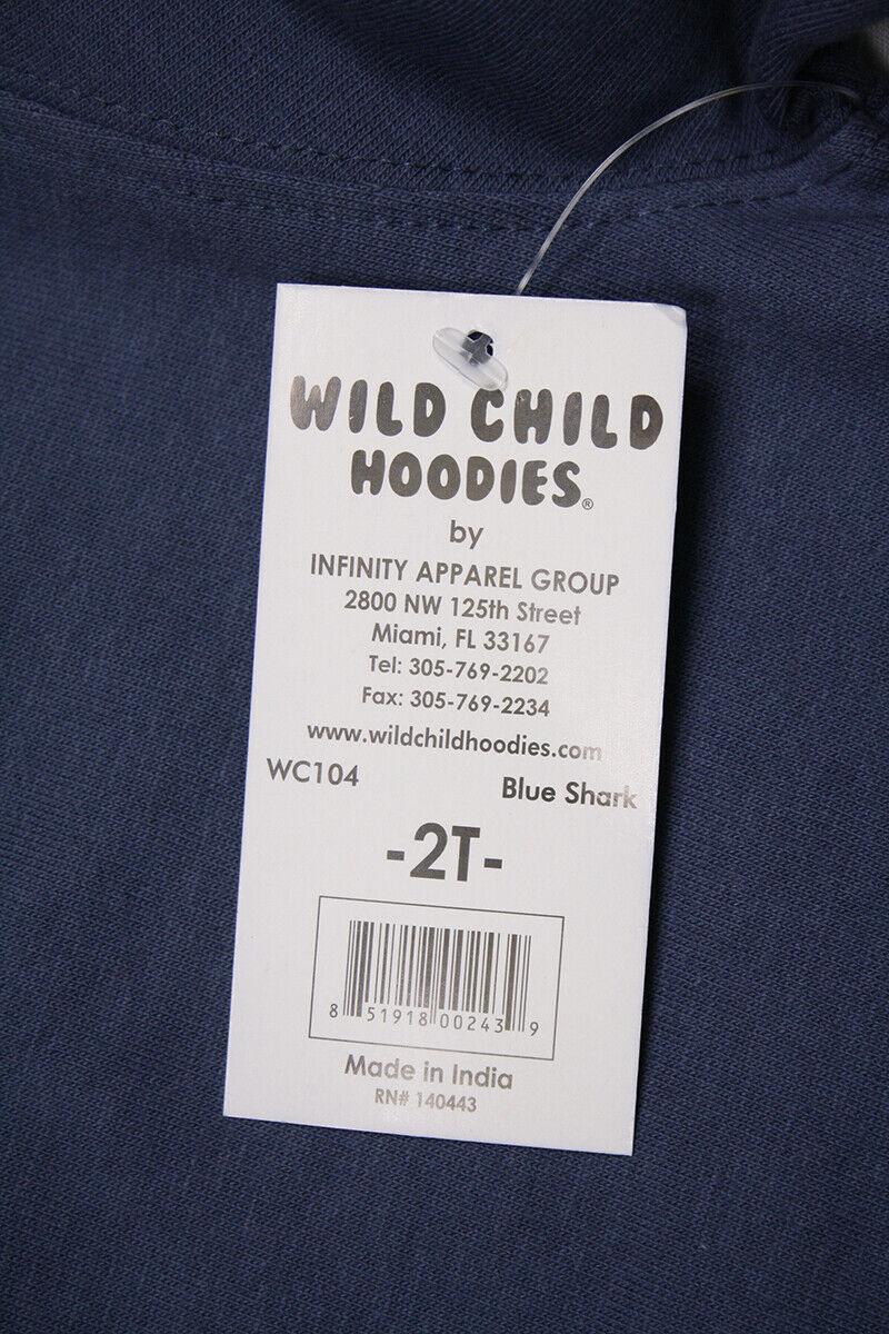 Wild Child Hoodies Kid's Blue Shark Pull Over Hoodie (S01)