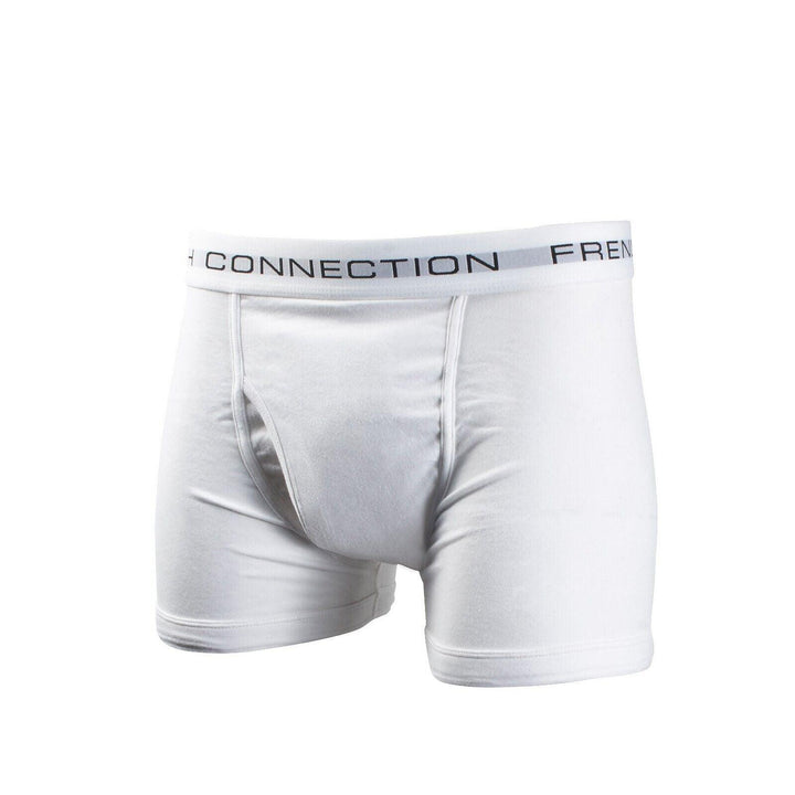 French Connection Men's White & Black 2 Pack Boxer Briefs