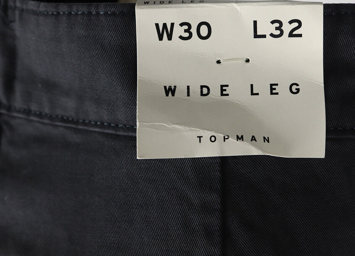Topman Men's Charcoal Considered Wide Leg Cargo Pants (214)