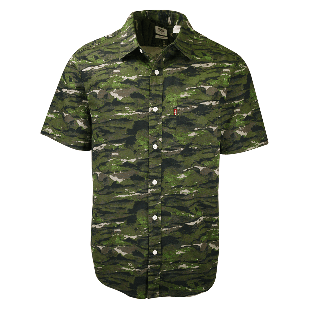 Levi's Men's Green Camouflage S/S Woven Shirt