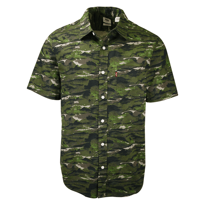 Levi's Men's Green Camouflage S/S Woven Shirt