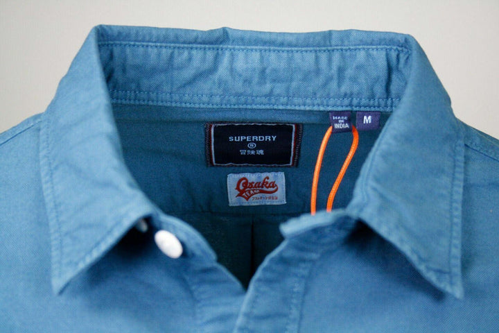 Superdry Men's Teal Lined Dried Oxford L/S Woven Shirt