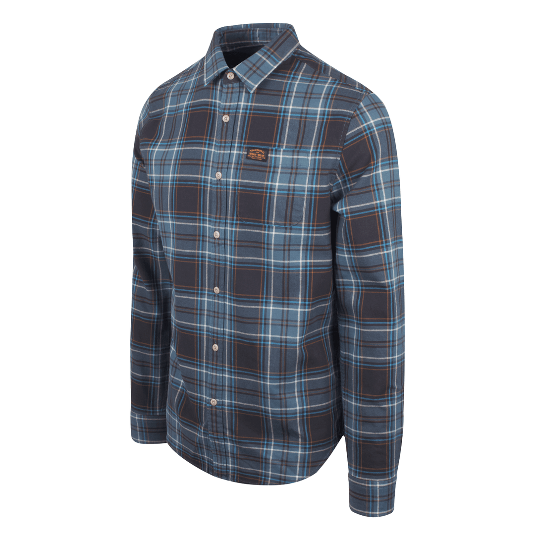Superdry Men's Traditional Workwear Teal Blue Plaid L/S Woven Shirt
