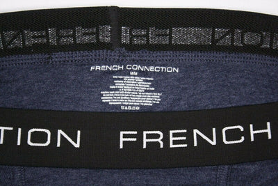 French Connection Men's 3 Pack Navy Blue w/ Black Strap Boxer Briefs (S15)