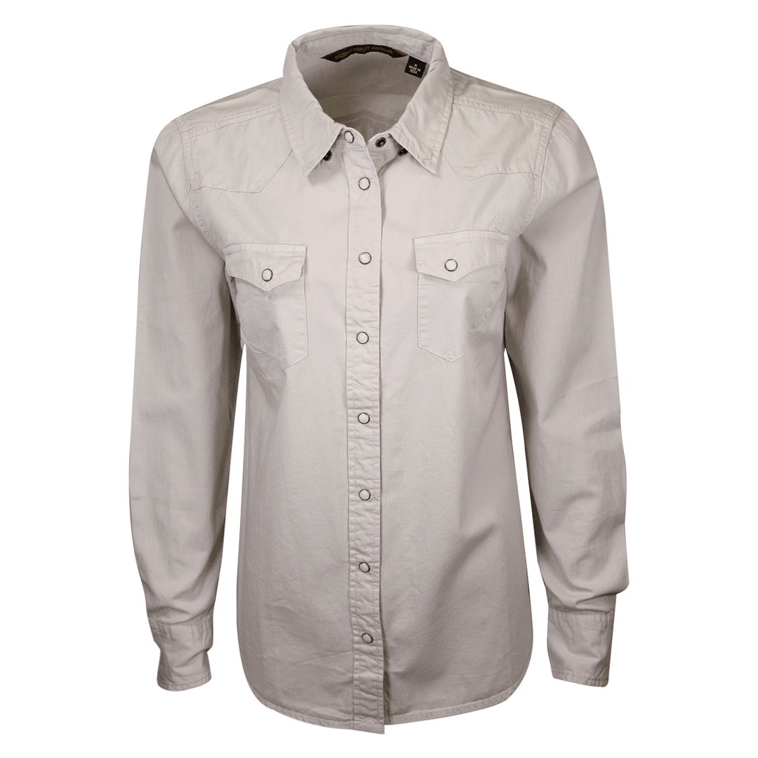 HD Branded Women's Beige 1903 L/S Woven Shirt (S17)