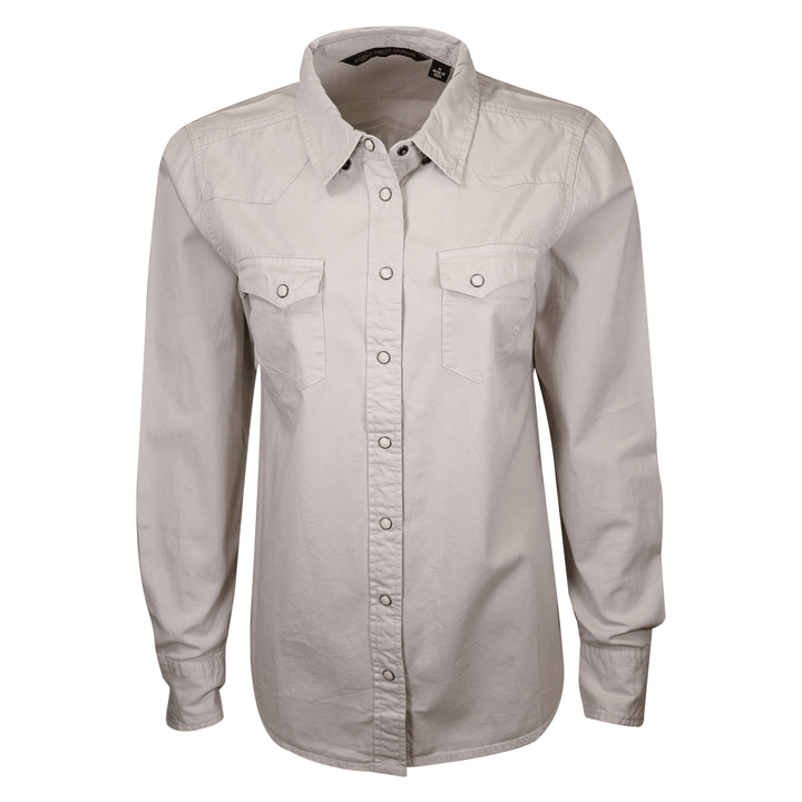 HD Branded Women's Beige 1903 L/S Woven Shirt (S17)