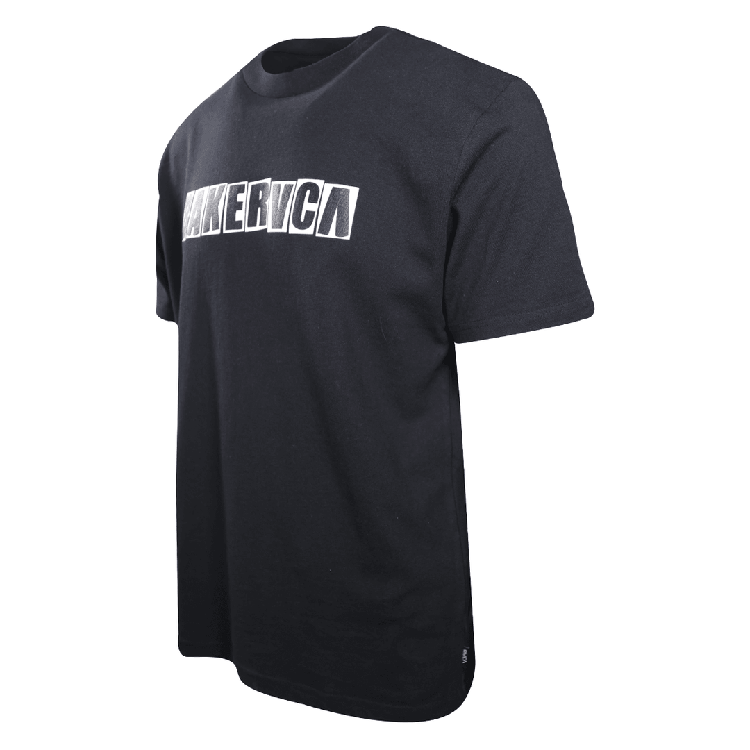 RVCA Men's Black Ransom BAKERVCA Relaxed Fit S/S T-Shirt (S07)