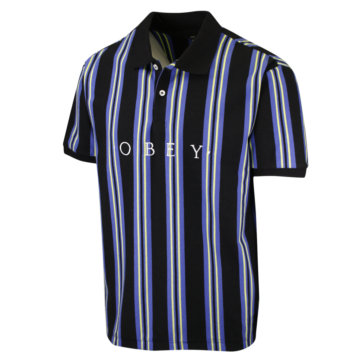 OBEY Men's Ashby Striped Button S/S Polo Shirt (S33)