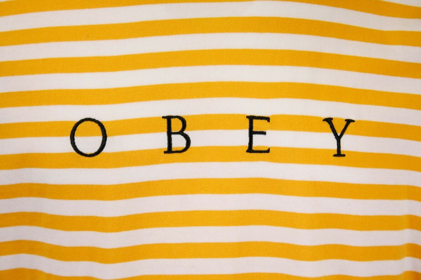OBEY Men's Energy Yellow Novel Striped S/S T-Shirt (S10)