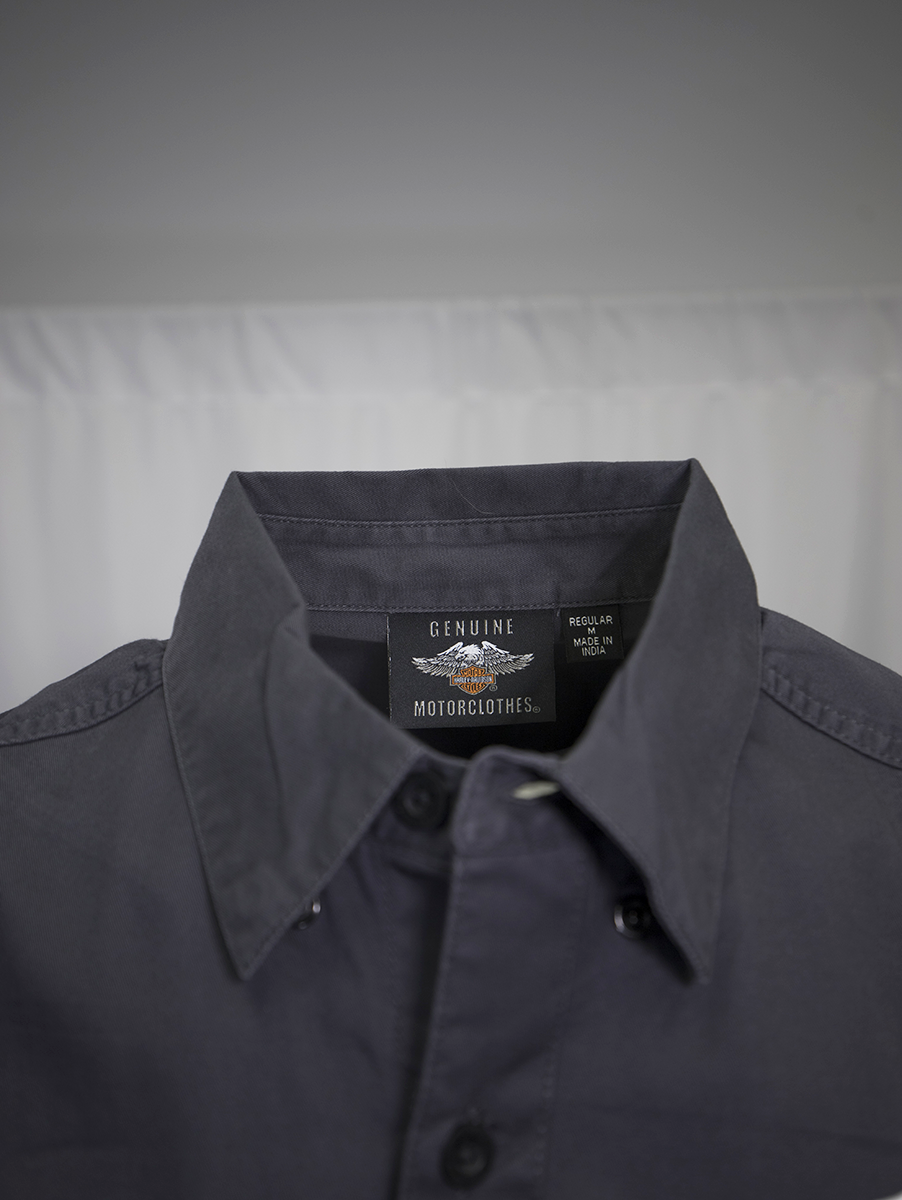 Harley-Davidson Men's Essential Grey S/S Woven Shirt (S01)