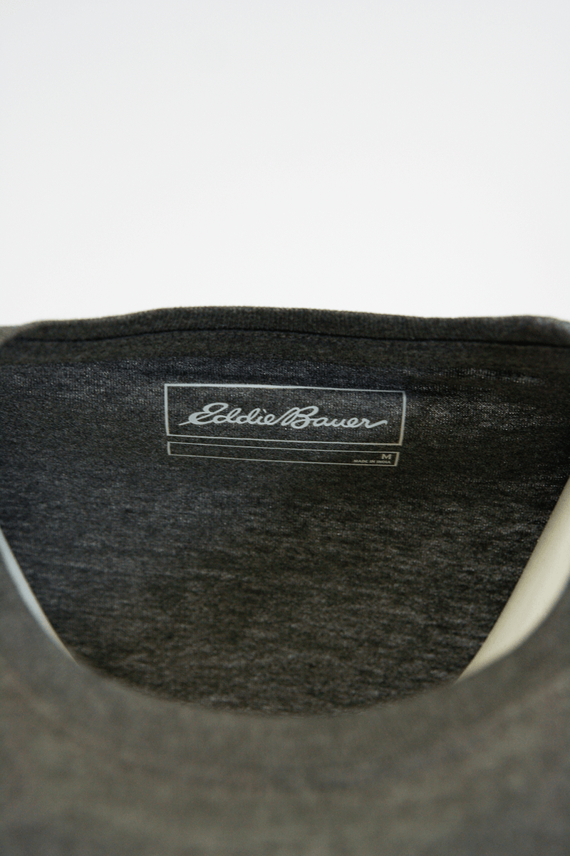 Eddie Bauer Men's 2 Pack Dark Grey Graphic & Sage Green Crew S/S T-Shirt (S02)