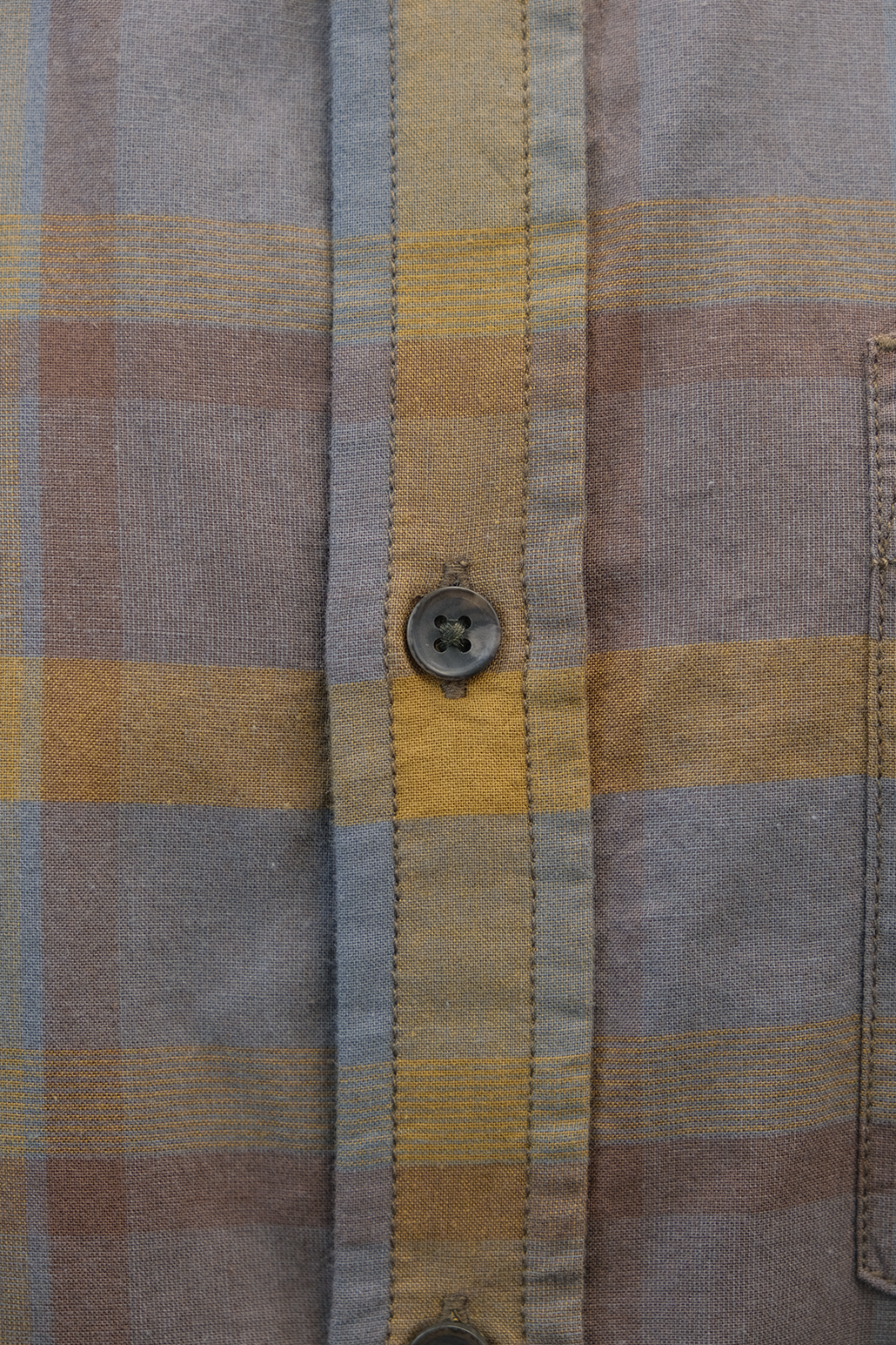 prAna Men's Brown Grey Gold Box Plaid Benton S/S Woven Shirt S06