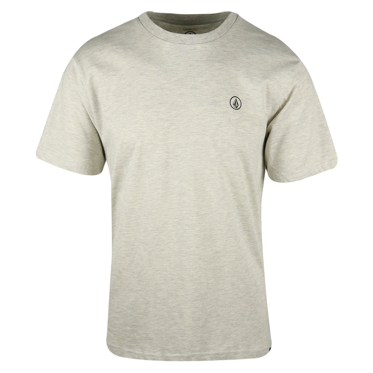 Volcom Men's Heather Cream Grey Circle Logo S/S T-Shirt (S49)