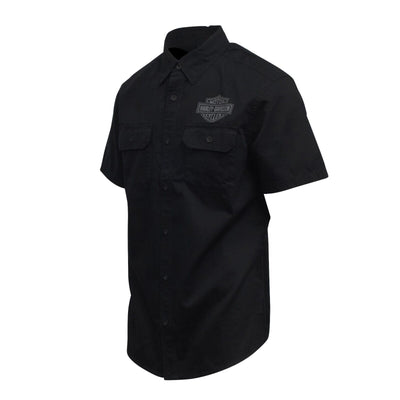 Harley-Davidson Men's Black Wounded Warrior Project S/S Woven Shirt (S51)