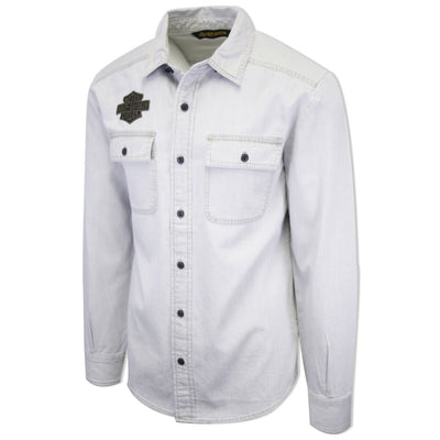 Harley-Davidson Men's Light Grey Denim L/S Woven Shirt (101)