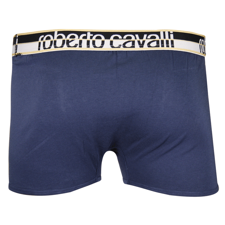 Roberto Cavalli Men's Single Pack Blue Stretch Boxer Briefs