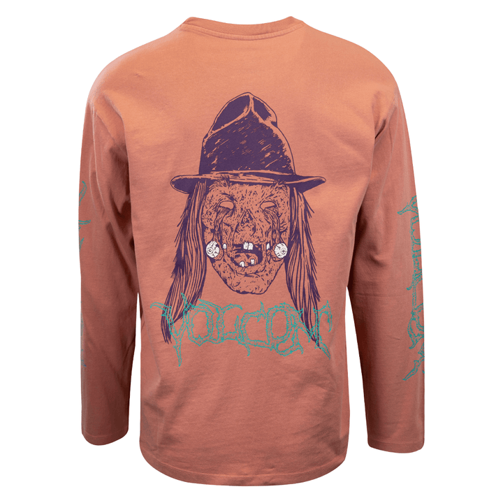 Volcom Men's Salmon Pink Remote Chronicles Loose Fit L/S T-Shirt (S01)
